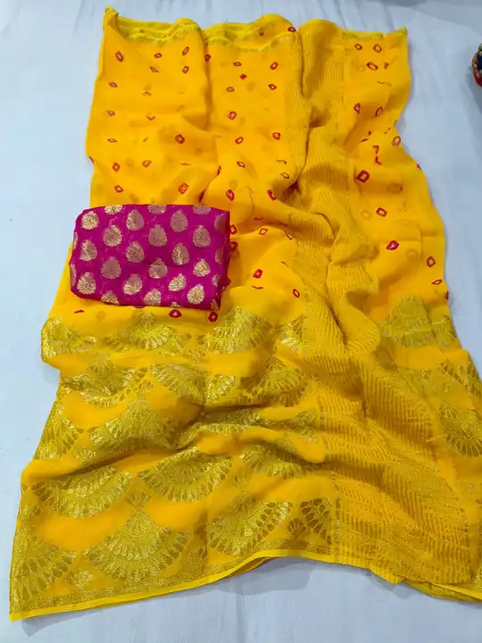*®️🛒EXCLUSIVE COLLECTION 🛒®️*
🌹🌹🌹🌹🌹🌹🌹🌹🌹🌹🌹🌹🌹🌹🌹🌹
😍 Pure jorget Jari Fabric Saree 🥻 uploaded by Gotapatti manufacturer on 4/4/2023