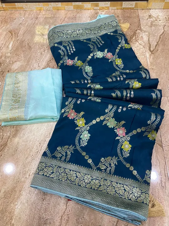 🦋new lounching 🦋

Beautiful party wear saree 

🌿original product 🌿

👌best quality fabric 👌

👉 uploaded by Gotapatti manufacturer on 4/4/2023