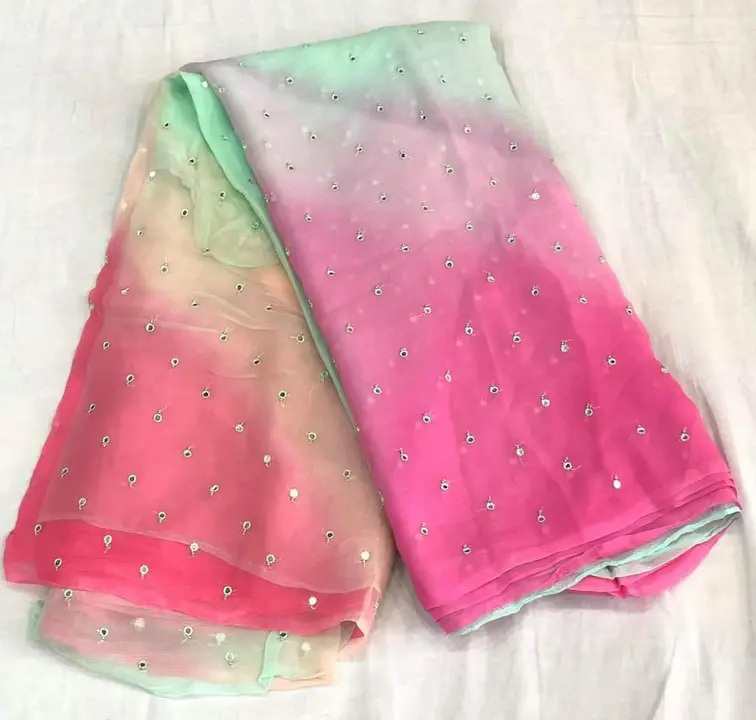 Today sale price 

😍💁‍♂️🥰👉 *Ready to ship with best quality forever* 🥳🎉🎉

*Pure Nazmin chiffo uploaded by Gotapatti manufacturer on 4/4/2023