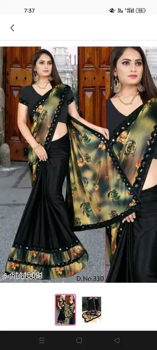 WOMEN SAREE WITH BLOUS 

FABRIC LYCRA 

DESIGN AND COLOUR MIX 

PIC 500

RATE. 140 

BOOKING START 
 uploaded by Krisha enterprises on 4/5/2023