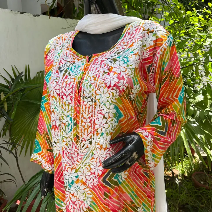 Post image Rayon print top with handcrafted chikankari work
Sizes 38-46