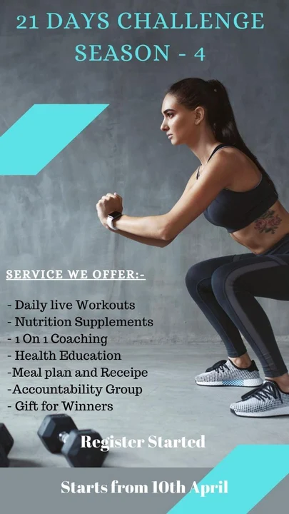 Join our online workouts with nutrition...for weight loss and fitness...for details DM me  uploaded by business on 4/5/2023