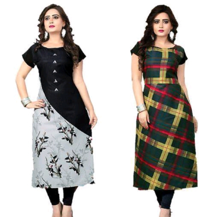 Post image Women's Crepe Printed Long Kurti Combo of 2
₹370
Pack of 2piece 

Fabric: Crepe
Sleeve Length: Short Sleeves
Pattern: Printed

Combo of: Combo of 2

Sizes:
S, M (Bust Size: 38 in, Size Length: 44 in) 
L (Bust Size: 40 in, Size Length: 44 in) 
XL (Bust Size: 42 in, Size Length: 44 in) 
XXL (Bust Size: 44 in, Size Length: 44 in) 

Free delivery 