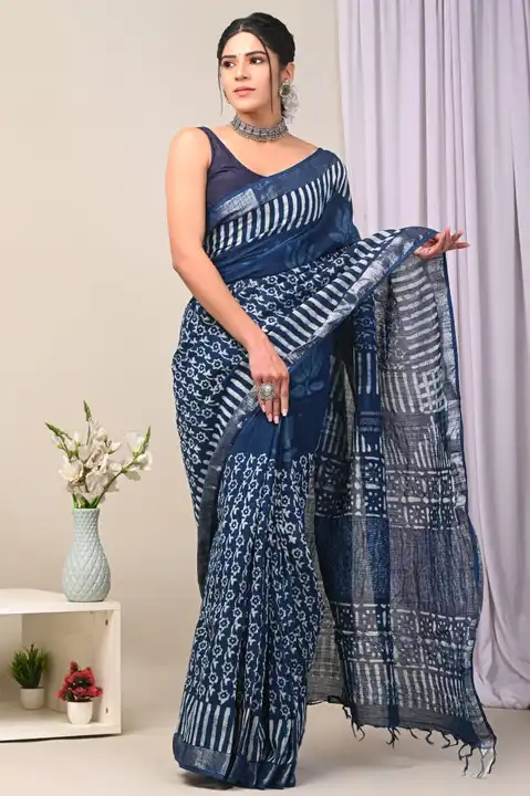 Kota doriya sarees with blouse  uploaded by Ashoka bagru print on 4/5/2023