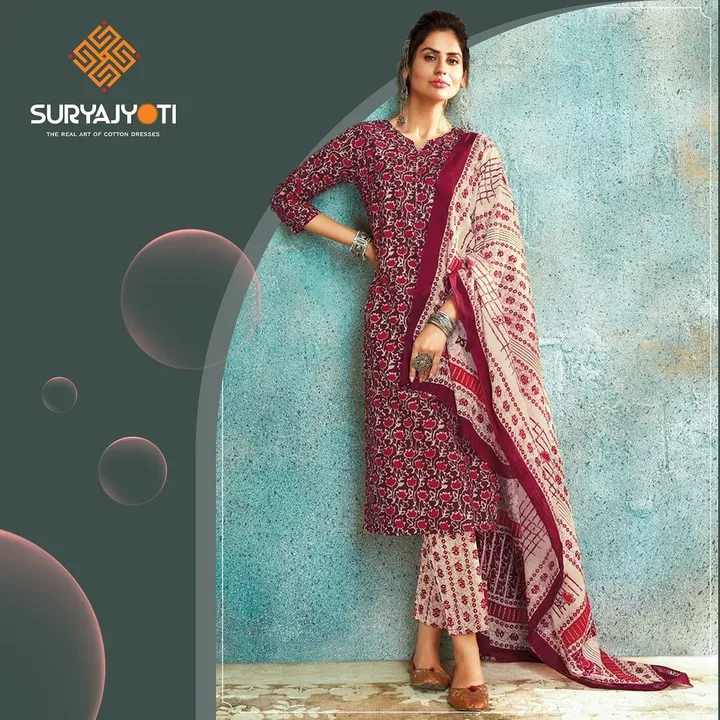 SURYAJYOTI COSMIC VOL 2 CAMBRIC COTTON DRESS COLLECTION uploaded by Soham Enterprise  on 5/24/2024