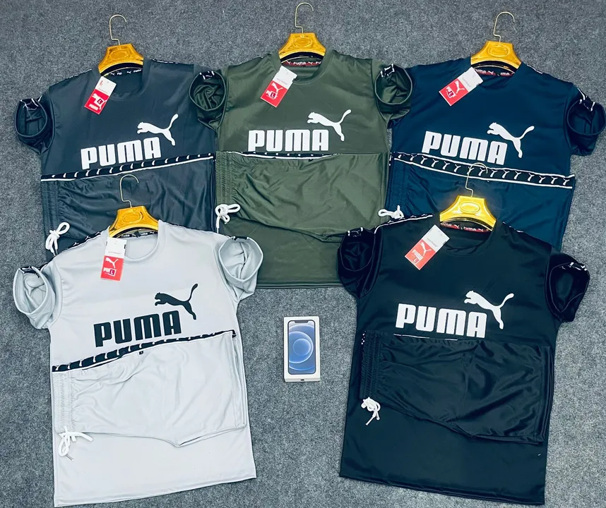 Men's shorts and t shirt combo puma  uploaded by Panther garments - manufacturing  on 4/5/2023