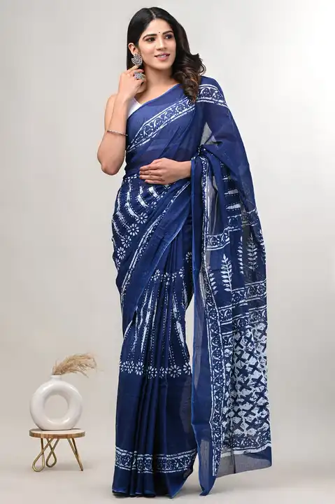 Cotton sarees hand block  uploaded by Nayab fashion on 4/5/2023