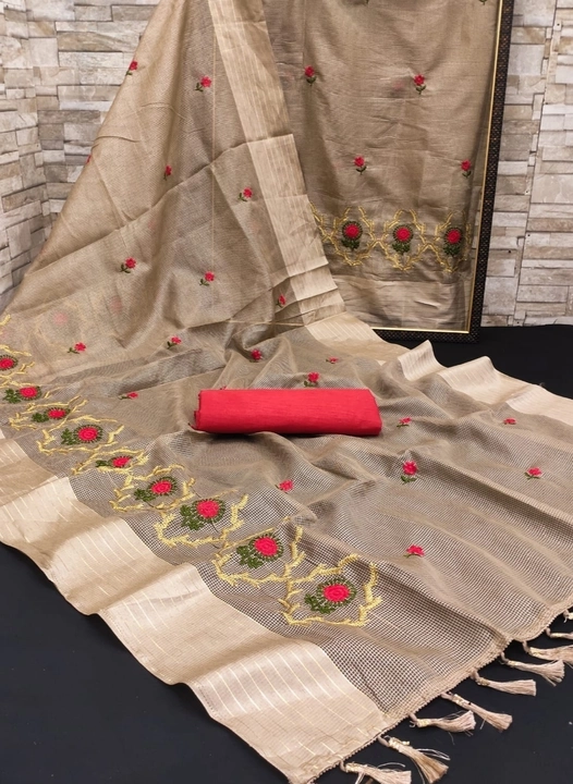 Cotton silk saree with embroidery work  uploaded by Vaiko on 4/5/2023