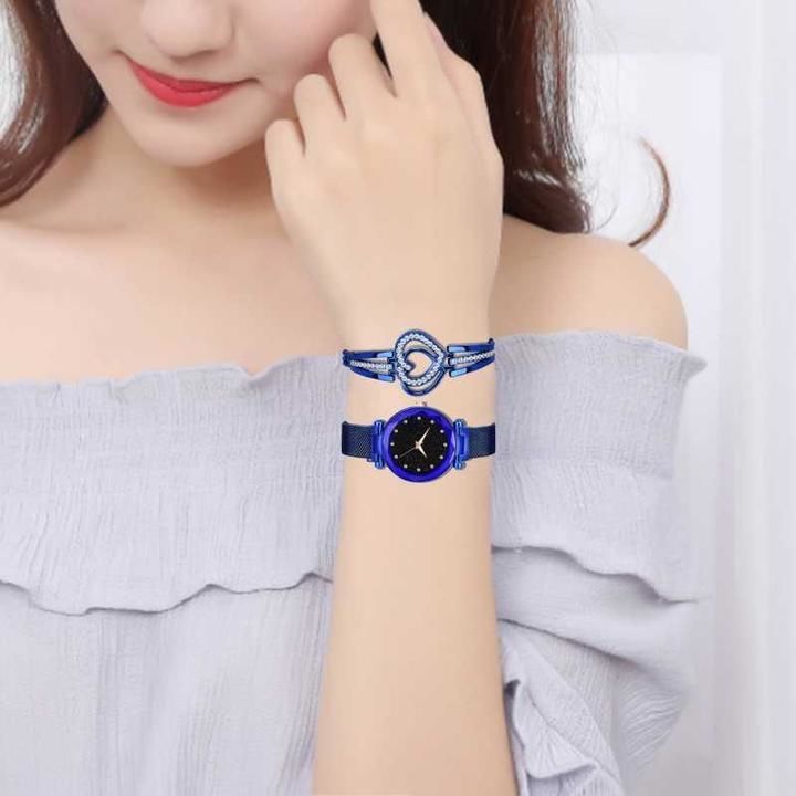Stylish Quartz Magnet Analog Watch For Women free bracelet uploaded by Low prices sale on 3/3/2021