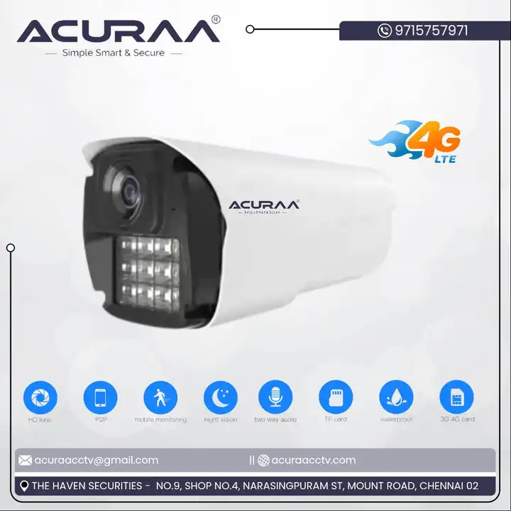 Acuraa 4g 3mp Bullet Camera uploaded by The Haven Securities on 4/5/2023