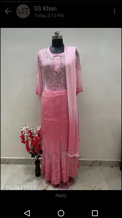 Chikankari Miror Set with duppata and Inner uploaded by Moon Traders on 4/5/2023