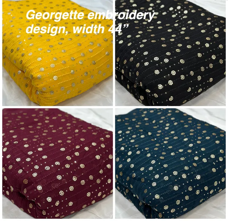 Georgette sequence embroidery design, width 44”💥 uploaded by business on 4/5/2023