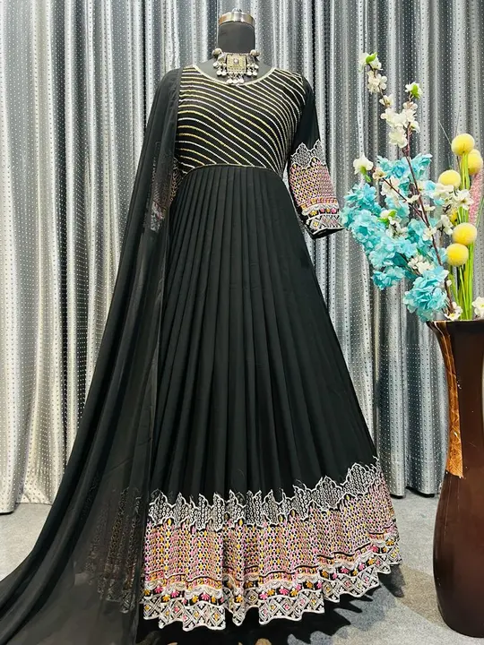 *VLM:-053 ( NEW COLOR )*
👉👗💥*VLM*LUNCHING NEW ĐĚSIGNER PARTY WEAR LOOK  GOWN WITH EMBROIDERY  WOR uploaded by MARWAR FASHION  on 4/5/2023