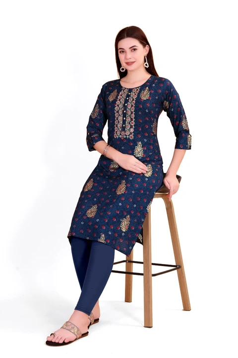 Foill work kurti uploaded by business on 4/5/2023