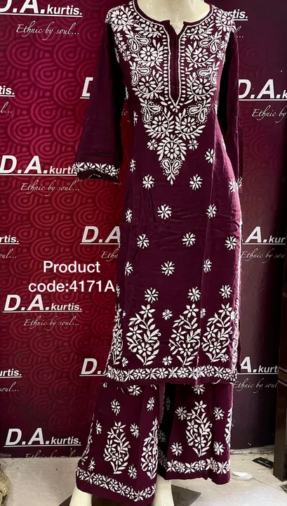 Hand work Lucknavi kurti 
With plazzo

Sizes:34,36,38,40,42,44,46

Fabric:reyon
Kurti length:47”
Pla uploaded by Wedding collection on 4/5/2023