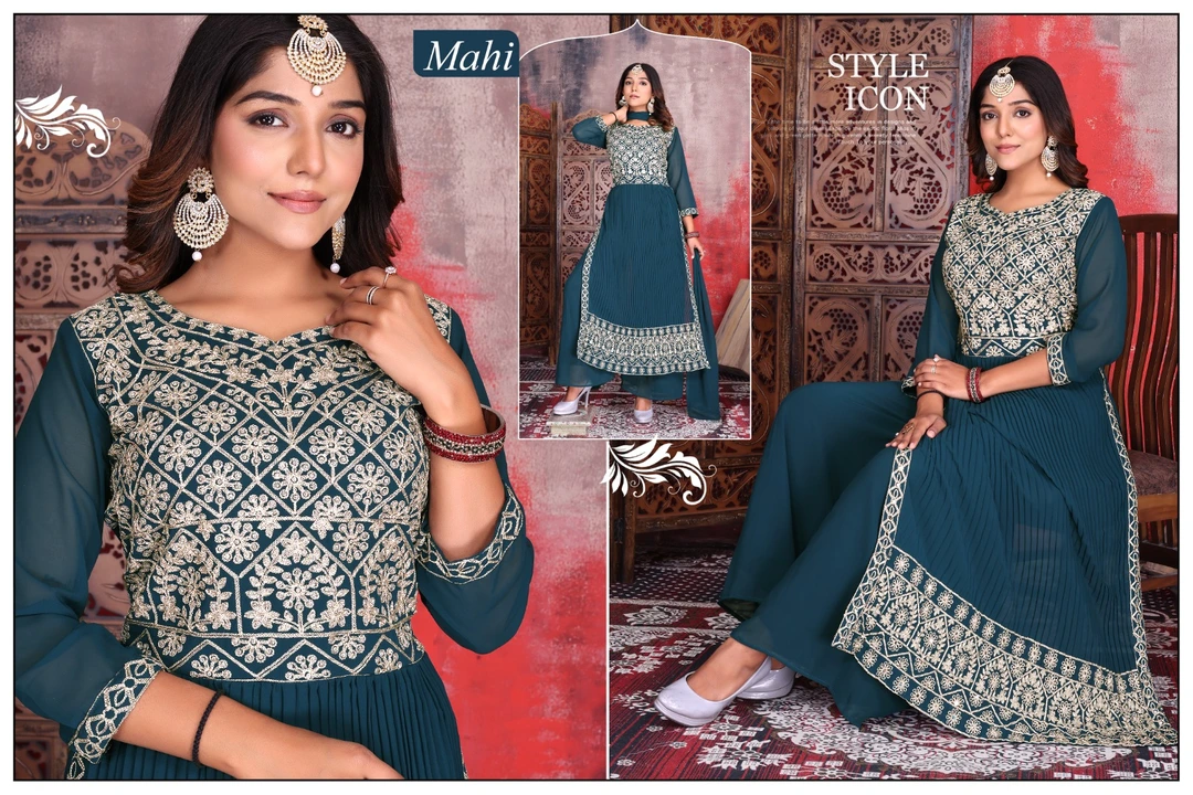3 pcs naira jorjet sets heavy fancy work designer All readymate items availble  uploaded by Radha Creation , Maira sales for Readymade items on 4/5/2023