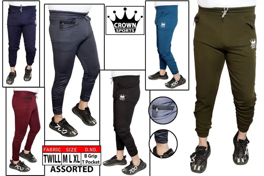 Twill/ Drill D pocket joggers with ticket pocket track pant in multi color  uploaded by Crown sports  on 4/5/2023