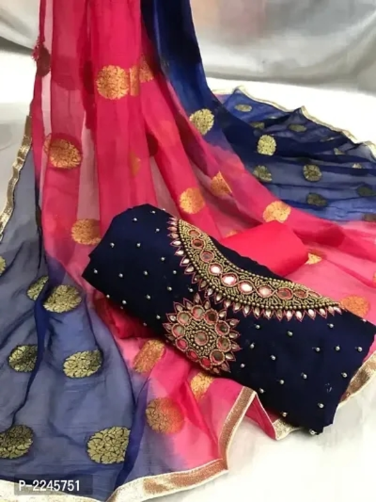 Best Selling Chanderi Silk Mirror Work Dress Material uploaded by Shreeji New Fashion on 4/5/2023