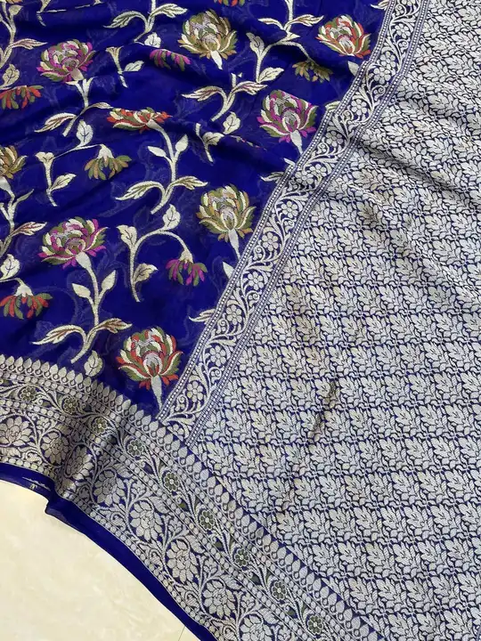 Banarasi pure chiffon tilffi meena jaal Sarees  uploaded by Bs_textiles7 on 4/5/2023