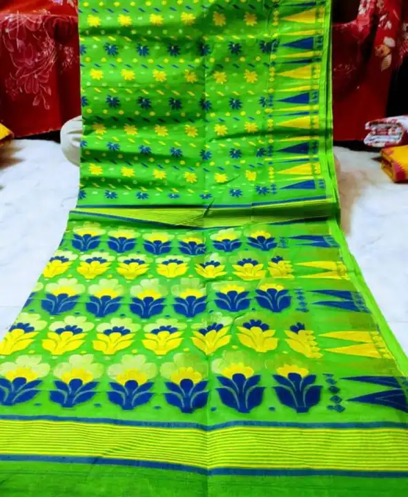 Full jhara hard dhakay jamdani fabric cotton silk bp not available  uploaded by Sujata saree cantre on 4/6/2023