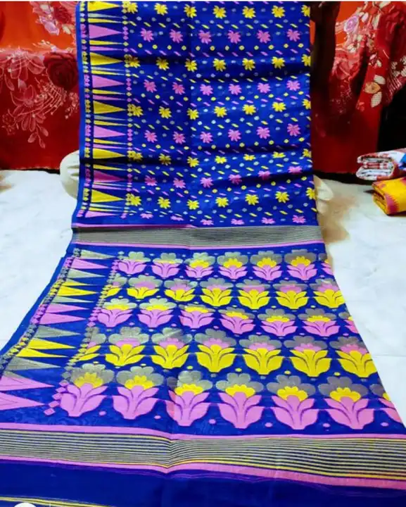 Full jhora hard  dhakay jamdani fabric cotton silk bp not available  uploaded by Sujata saree cantre on 4/6/2023