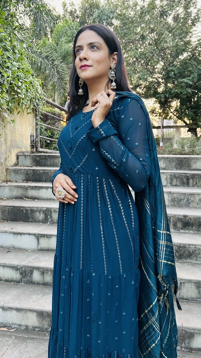 Exclusive Embroidery Gown with Dupatta  uploaded by Vihu fashion on 4/6/2023
