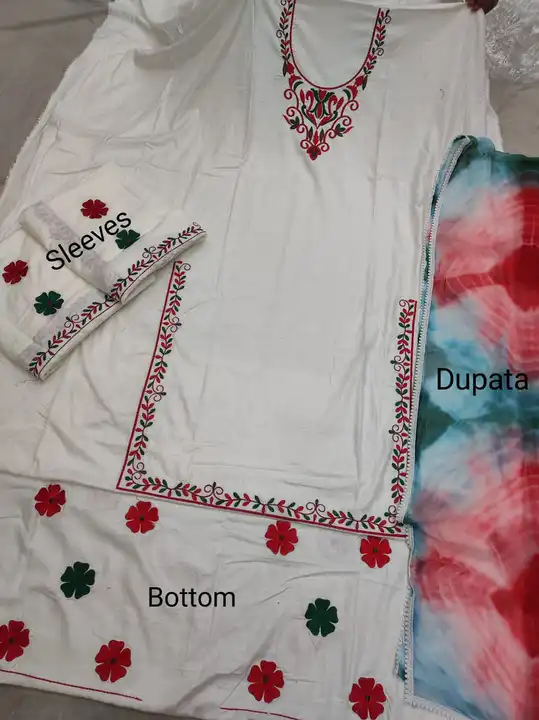Slab cotton suit with hafe pure dupata uploaded by Manish sales on 4/6/2023