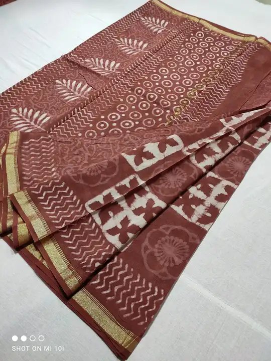 CHANDERI SILK handblock indigo PATELA border saree  uploaded by WEAVER'S ORIGIN silk and Sarees on 4/6/2023