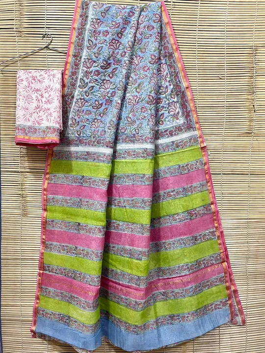 Chanderi saree uploaded by Bagru crafts on 4/6/2023