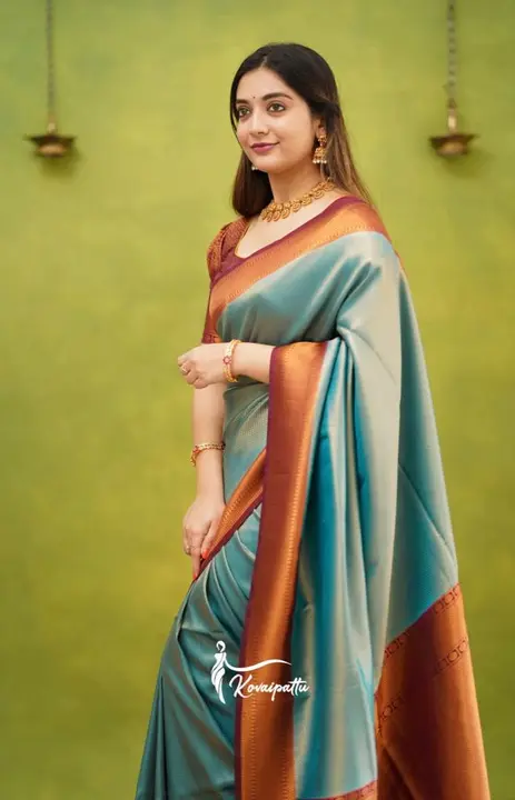 Golden Zari Border With Allover Plain Saree  uploaded by DHANANJAY CREATION  on 4/6/2023