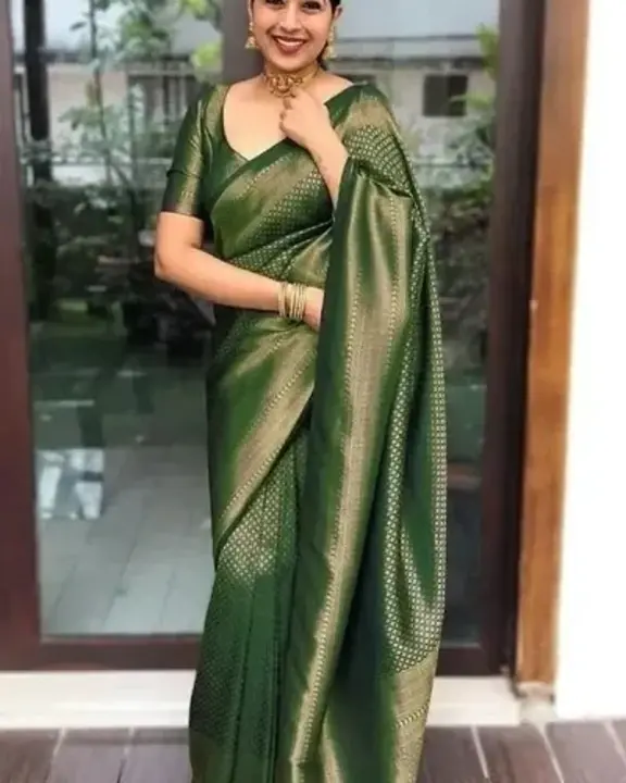Stylish Cotton Silk Green Jacquard Saree with Blouse piece uploaded by Fashion Hub on 4/6/2023