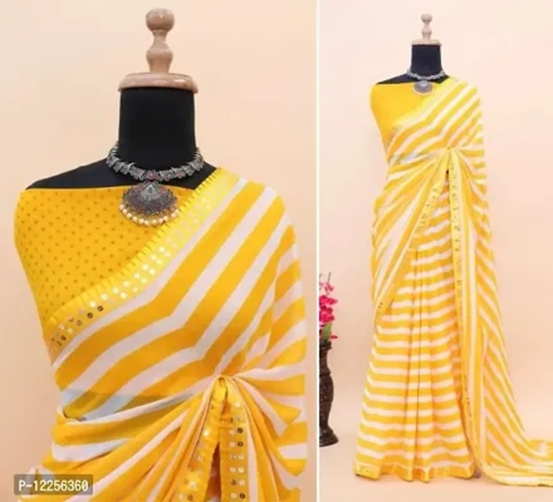 Zebra Printed Georgette Saree with Running Blouse uploaded by Fashion Hub on 4/6/2023