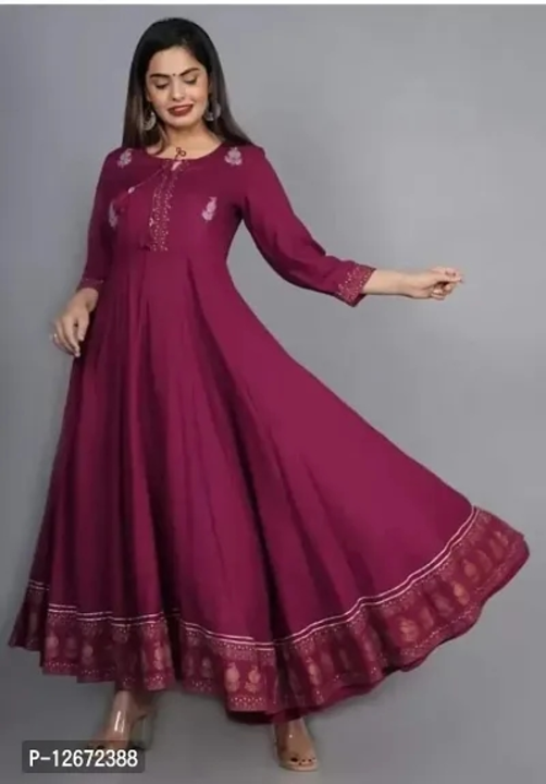 New Sanganeri Embroidery Gown Kurti uploaded by business on 4/6/2023