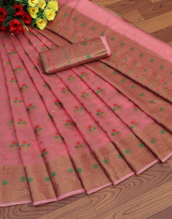 Post image Hey! Checkout my new product called
Pure cotton silk saree.