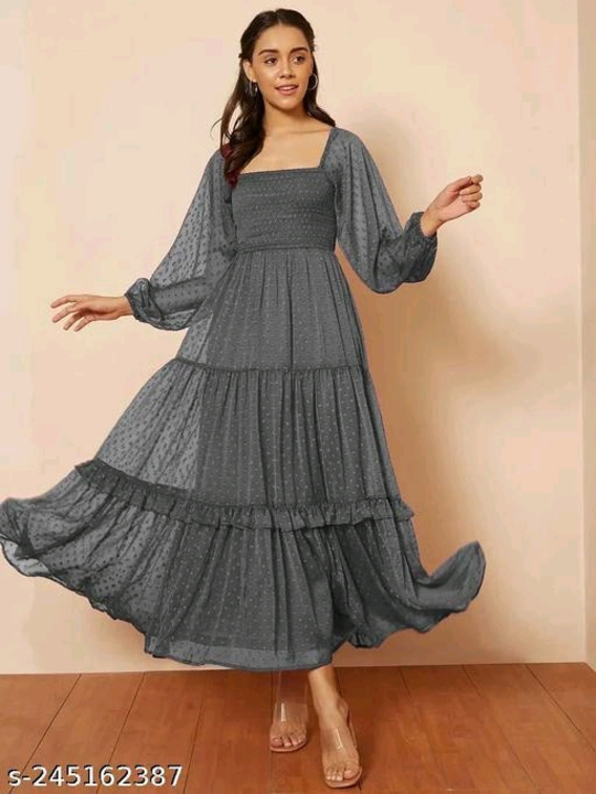 Grey Dress Womens Long uploaded by Trendy Fashion on 4/6/2023