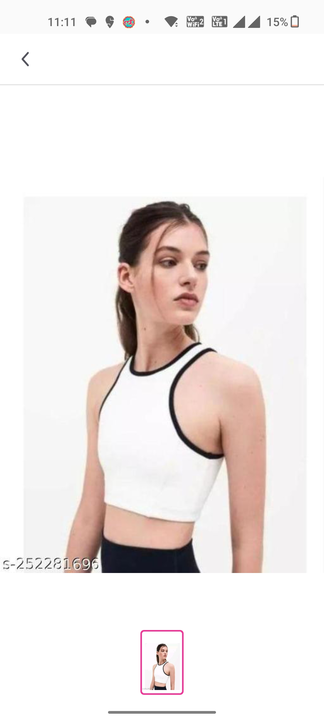 Contrast sleeveless crop top uploaded by Nalax Designs on 4/6/2023
