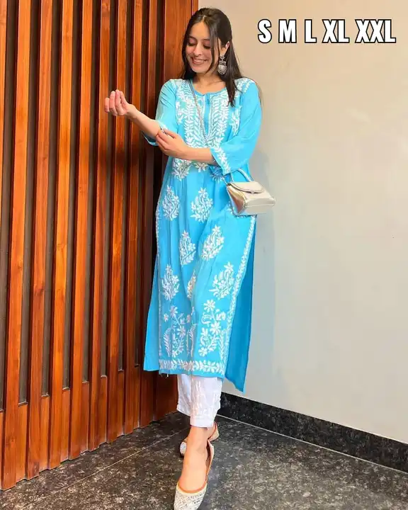 LUCKNOWI WORK KURTI  uploaded by RS Fashion on 4/6/2023