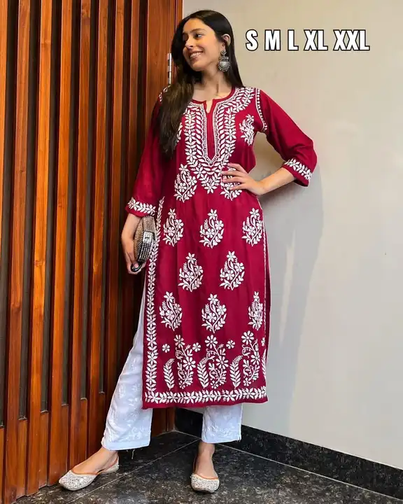LUCKNOWI WORK KURTI  uploaded by RS Fashion on 4/6/2023