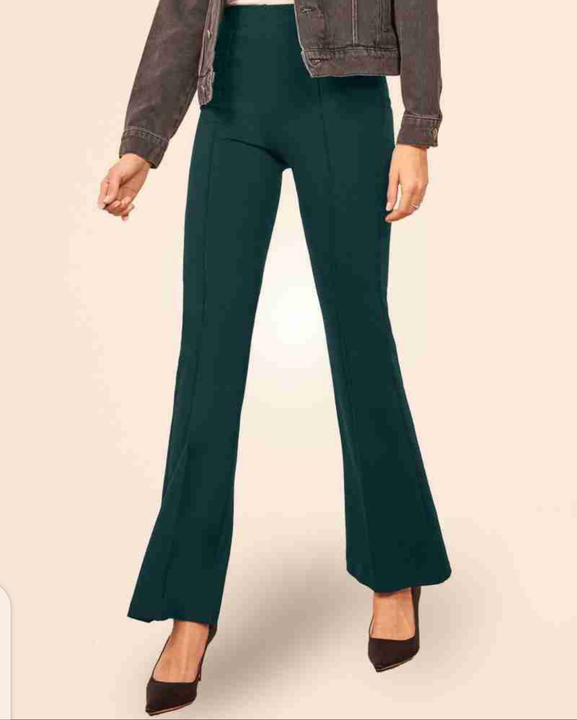 Women's Regular Fit Bottal Green Cotton Blend Trouser Size-28,30,32,34,36 uploaded by Bhavya Sales and Marketing on 4/6/2023