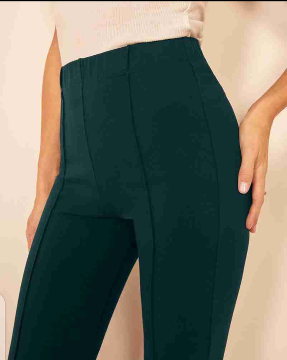 Women's Regular Fit Bottal Green Cotton Blend Trouser Size-28,30,32,34,36 uploaded by Bhavya Sales and Marketing on 4/6/2023