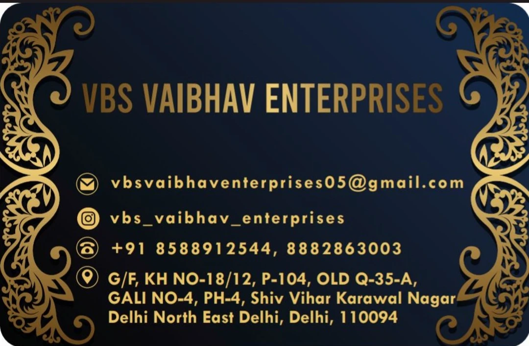 Visiting card store images of VBS VAIBHAV ENTERPRISES