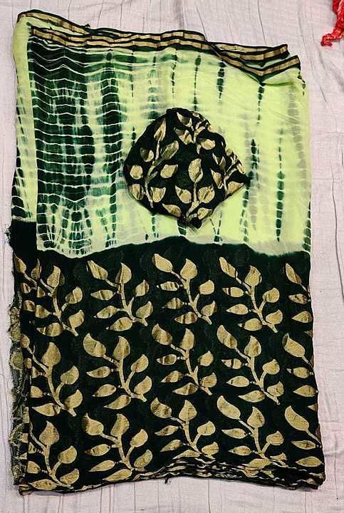 Banarsi weaving georgette saree with sibori print uploaded by business on 7/10/2020