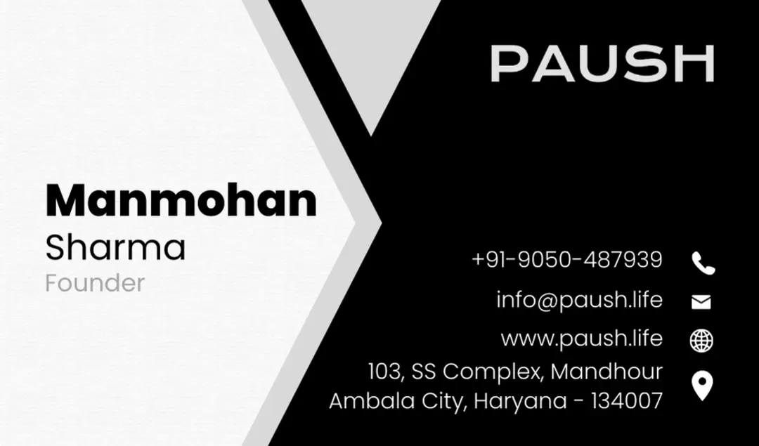Visiting card store images of Paush Lifestyle
