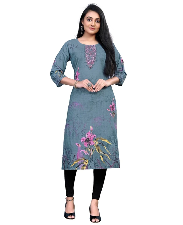 Cotton printed straight kurti  uploaded by Navya fashion on 4/7/2023