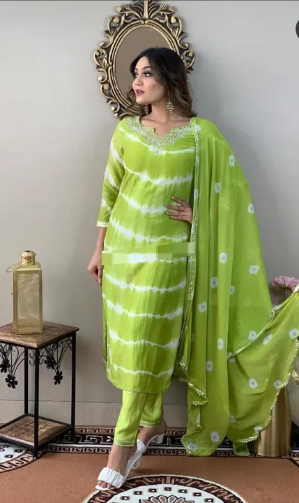 Kurti pant dupatta set  uploaded by Maa Karni Fashion on 5/24/2024