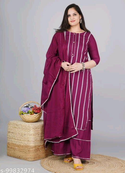 Post image I want 11-50 pieces of Dupatta set at a total order value of 40000. I am looking for Catalog Name:* dupatta set*
Kurta Fabric: Rayon
Fabric: Rayon
Bottomwear Fabric: Rayon
Sleeve Length. Please send me price if you have this available.