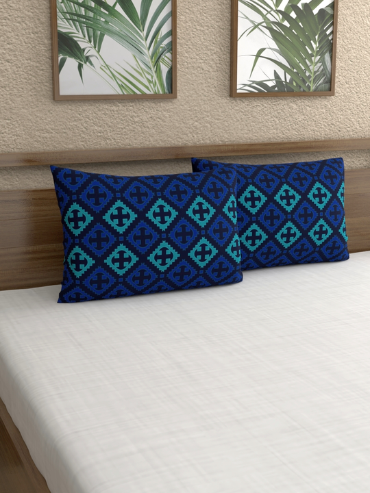 Blue Abstract Printed Pillow Covers uploaded by Esskay International on 4/7/2023