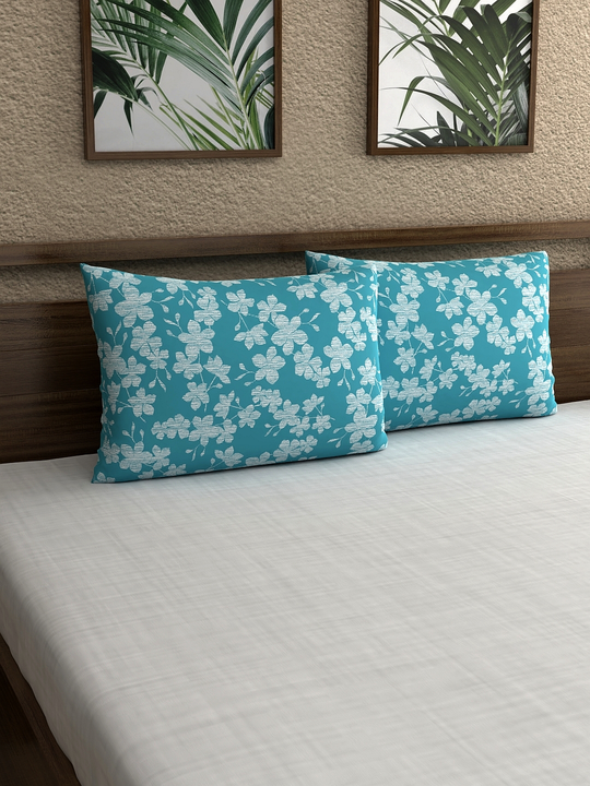 Turquoise Blue & White Printed Pillow Covers uploaded by Esskay International on 5/29/2024