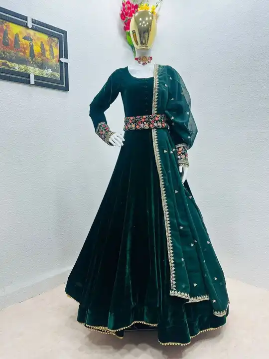 *GOWN:-VELVET 
*WORK:- EMBROIDERY SIQUNCE uploaded by NIVA CREATION on 4/7/2023