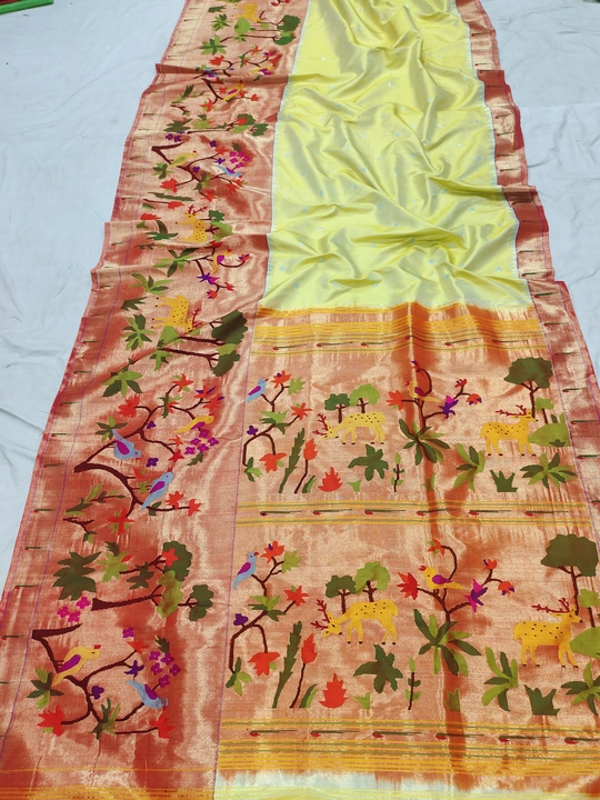 Original handmade paithani saree manufacturer 🦚🦚 yeola whattp no uploaded by Nathanand paithani on 4/7/2023